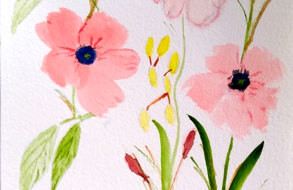 Aquarelle sur papier carte